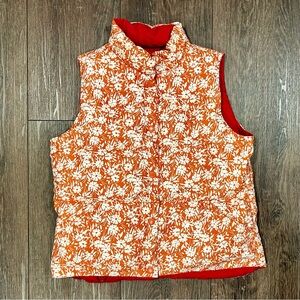 🦋 American Eagle Reversible Floral Orange Puffer Vest